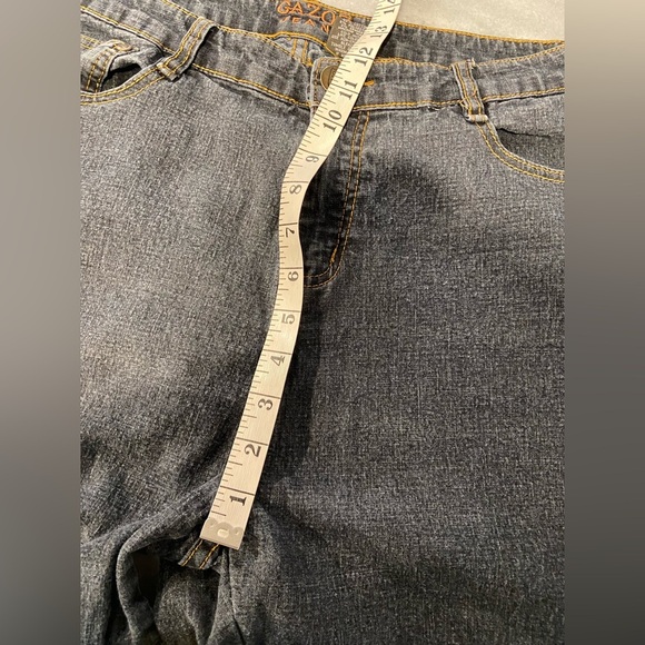 Gazoz Size 16 Embroidered Pocket Zip Up Ramie Cotton Stretch Cropped Jeans - Picture 6 of 11